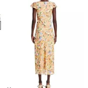 Aqua Women's Floral Print Flutter Sleeve Midi Dress - Exclusive - Multi - Size S Aqua Women's Floral Print Flutter Sleeve Midi Dress - Exclusive - Multi - Size S